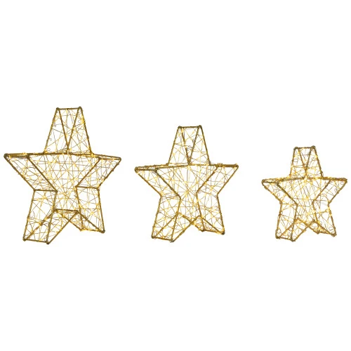 Northlight LED Lighted Stars Outdoor Christmas Decorations - 14" - Gold - Set Of 3 5 Northlight LED Lighted Stars Outdoor Christmas Decorations - 14" - Gold - Set Of 3 - Image 5