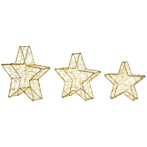 Northlight LED Lighted Stars Outdoor Christmas Decorations - 14" - Gold - Set Of 3 6 Northlight LED Lighted Stars Outdoor Christmas Decorations - 14" - Gold - Set Of 3 - Image 6