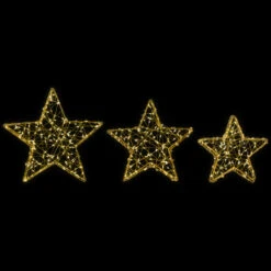 Northlight LED Lighted Stars Outdoor Christmas Decorations - 14" - Gold - Set Of 3
