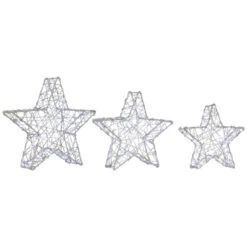 Northlight LED Lighted Stars Christmas Outdoor Decorations - 13.75" - White -Set Of 3 -Winter Decor Store northlight h96324 02 88715.1724289800