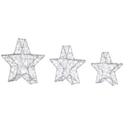 Northlight LED Lighted Stars Christmas Outdoor Decorations - 13.75" - White -Set Of 3 -Winter Decor Store northlight h96324 03 04993.1724289800