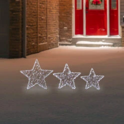 Northlight LED Lighted Stars Christmas Outdoor Decorations - 13.75" - White -Set Of 3 -Winter Decor Store northlight h96324 styled 24082.1724289800