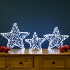 Northlight LED Lighted Stars Christmas Outdoor Decorations - 13.75" - White -Set Of 3 -Winter Decor Store northlight h96324 tabletop20style 01 28342.1724289800