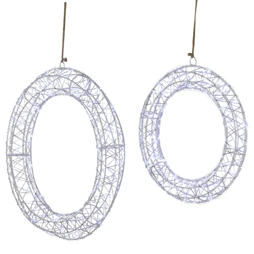 Northlight LED Lighted Hanging Christmas Wreath Decorations - 18" - Set Of 2 - Cool White Lights 5 Northlight LED Lighted Hanging Christmas Wreath Decorations - 18" - Set Of 2 - Cool White Lights - Image 5