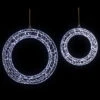 Northlight LED Lighted Hanging Christmas Wreath Decorations - 18" - Set Of 2 - Cool White Lights