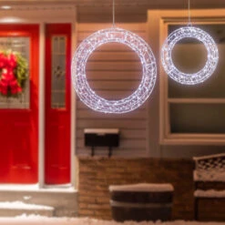 Northlight LED Lighted Hanging Christmas Wreath Decorations - 18" - Set Of 2 - Cool White Lights 9 Northlight LED Lighted Hanging Christmas Wreath Decorations - 18" - Set Of 2 - Cool White Lights -Winter Decor Store northlight h96326 styled 92930.1722387423