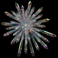 Lighted Iridescent Icicle Christmas Tree Topper - 14" - Clear Lights -Winter Decor Store northlight ha87094 06 33137.1696436027