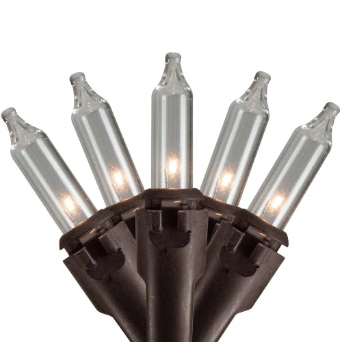 300-Count Clear Mini Christmas Light Set, 149.6ft Brown Wire 1 300-Count Clear Mini Christmas Light Set, 149.6ft Brown Wire