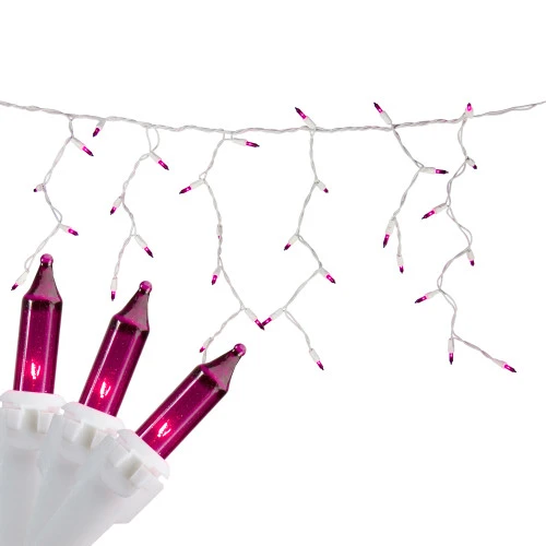Northlight 100 Count Purple Mini Icicle Christmas Lights - 3.5 Ft White Wire 1 Northlight 100 Count Purple Mini Icicle Christmas Lights - 3.5 Ft White Wire