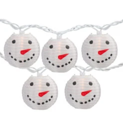 10-Count White Snowman Paper Lantern Christmas Lights, 8.5ft White Wire -Winter Decor Store northlight ha92036 1 sample 84700.1715059761