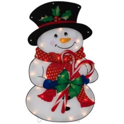 Northlight 30.5" Lighted Snowman With Candy Canes Christmas Outdoor Decoration 7 Northlight 30.5" Lighted Snowman With Candy Canes Christmas Outdoor Decoration -Winter Decor Store northlight ha92205 01 60749.1702315857