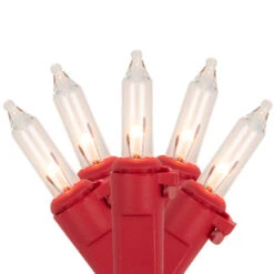 Northlight 100ct Clear Mini Christmas Light Set - 20.25' Red Wire