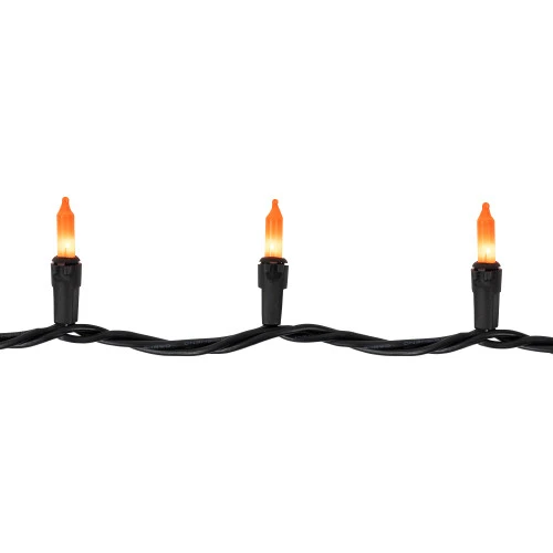 Northlight Mini Christmas Light Set - Orange - 20.25' Black Wire - 100ct 4 Northlight Mini Christmas Light Set - Orange - 20.25' Black Wire - 100ct - Image 4