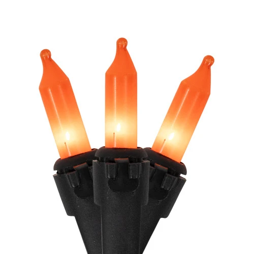 Northlight Mini Christmas Light Set - Orange - 20.25' Black Wire - 100ct 1 Northlight Mini Christmas Light Set - Orange - 20.25' Black Wire - 100ct