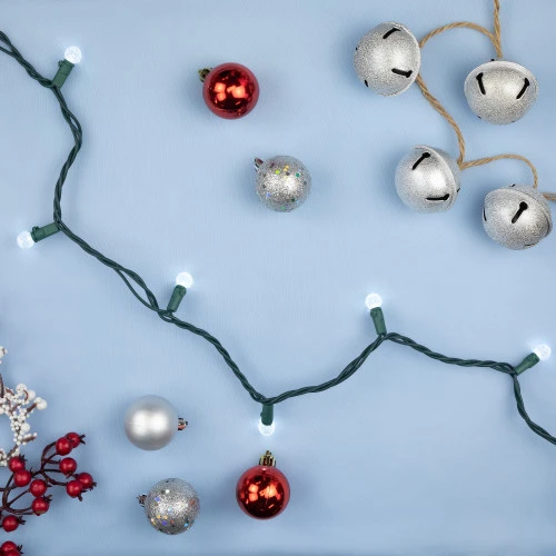 Northlight LED G12 Berry Christmas Lights - Pure White - 16' Green Wire - 50 Ct 3 Northlight LED G12 Berry Christmas Lights - Pure White - 16' Green Wire - 50 Ct - Image 3