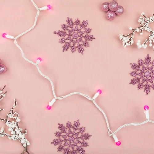 Northlight LED G12 Berry Christmas Lights - Pink - 16' White Wire - 50 Ct 3 Northlight LED G12 Berry Christmas Lights - Pink - 16' White Wire - 50 Ct - Image 3