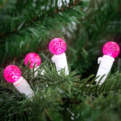 Northlight LED G12 Berry Christmas Lights - Pink - 16' White Wire - 50 Ct 2 Northlight LED G12 Berry Christmas Lights - Pink - 16' White Wire - 50 Ct - Image 2