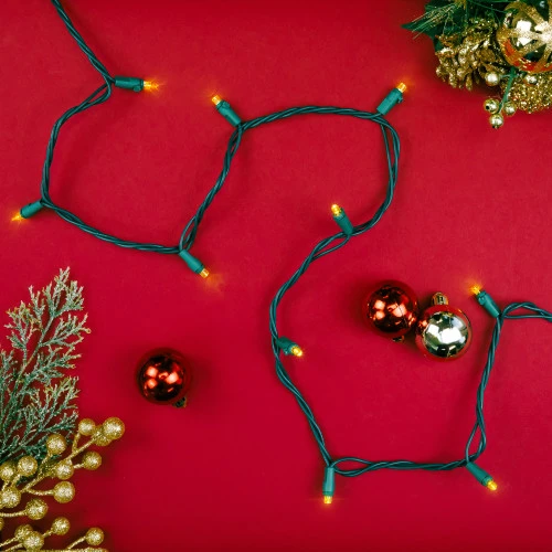 Northlight Wide Angle LED Christmas Lights - Yellow - 33' Green Wire - 100 Ct 3 Northlight Wide Angle LED Christmas Lights - Yellow - 33' Green Wire - 100 Ct - Image 3