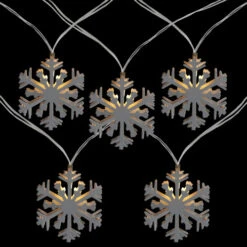 Northlight 10 B/O White Snowflake LED Candlelight Clear Christmas Lights - 4 Ft Clear Wire -Winter Decor Store northlight hc90636 1 on20black 38839.1715114389