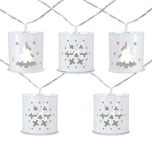 Northlight 10 B/O LED Warm White Metal Lantern Christmas Lights - 6.25' Clear Wire 2 Northlight 10 B/O LED Warm White Metal Lantern Christmas Lights - 6.25' Clear Wire - Image 2