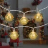 Northlight 10-Count LED Gold Christmas Bells Fairy Lights, 5.5ft, Copper Wire