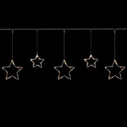 Kurt Adler LED Lighted Stars Christmas Garland, 4ft, Warm White Lights