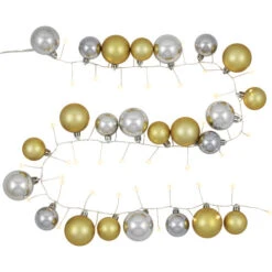Northlight Ornament String Christmas Lights - Warm White - 3.75' Silver Wire - 50ct - Gold