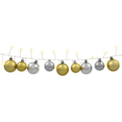 Northlight Ornament String Christmas Lights - Warm White - 3.75' Silver Wire - 50ct - Gold -Winter Decor Store northlight hc96429 04 38412.1726279116