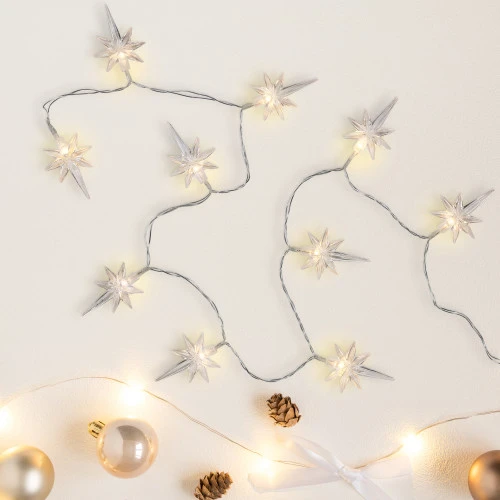 Northlight North Star Christmas Light Set - Warm White LED - 3' - Clear Wire - 10ct 3 Northlight North Star Christmas Light Set - Warm White LED - 3' - Clear Wire - 10ct - Image 3