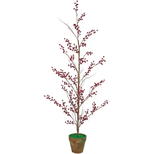 Northlight Potted Berry Artificial Christmas Twig Tree - Unlit - 4' 1 Northlight Potted Berry Artificial Christmas Twig Tree - Unlit - 4'
