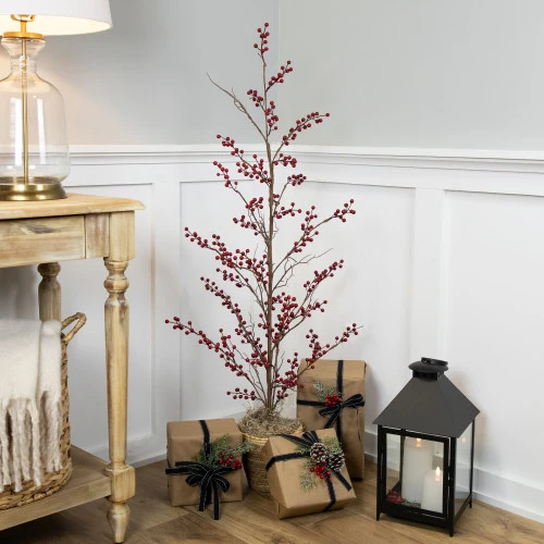 Northlight Potted Berry Artificial Christmas Twig Tree - Unlit - 4' 2 Northlight Potted Berry Artificial Christmas Twig Tree - Unlit - 4' - Image 2