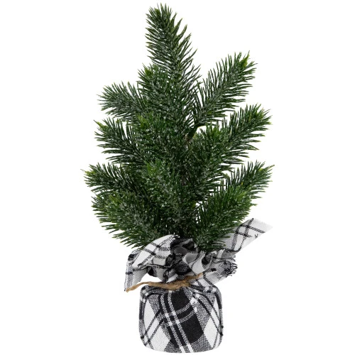 Northlight Mini Iced Pine Artificial Christmas Trees - 10" - Set Of 3 3 Northlight Mini Iced Pine Artificial Christmas Trees - 10" - Set Of 3 - Image 3