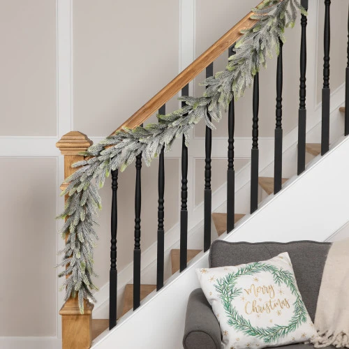 Northlight Frosted Pine Artificial Christmas Garland - 6' - Unlit 1 Northlight Frosted Pine Artificial Christmas Garland - 6' - Unlit