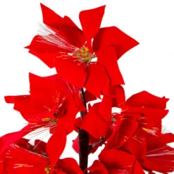 Northlight 4' Pre-Lit Fiber Optic Color Changing Red Poinsettia Christmas Tree -Winter Decor Store northlight j15604 1 02048.1665610749