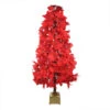Northlight 4' Pre-Lit Fiber Optic Color Changing Red Poinsettia Christmas Tree