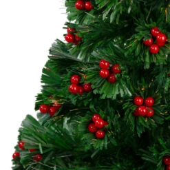 Northlight Pre-Lit Color Changing Fiber Optic Christmas Tree With Berries - 3' -Winter Decor Store northlight j65030 2 54944.1588368981