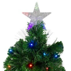 Northlight 4' Pre-Lit Potted Fiber Optic Artificial Christmas Tree, Multicolor LED Lights -Winter Decor Store northlight j65057 1 87451.1665610738