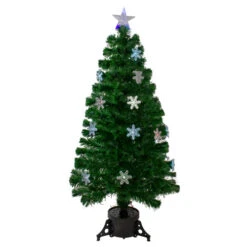 Northlight 4' Pre-Lit Color Changing Fiber Optic Artificial Christmas Tree With Snowflakes