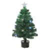 Northlight 3' Pre-Lit Color Changing Fiber Optic Christmas Tree With Stars