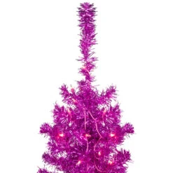 Northlight 6' Pre-Lit Pink Artificial Tinsel Christmas Tree, Clear Lights 8 Northlight 6' Pre-Lit Pink Artificial Tinsel Christmas Tree, Clear Lights -Winter Decor Store northlight j92320 5 20703.1637845322