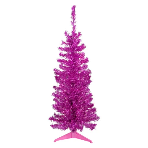 Northlight 4' Pink Artificial Tinsel Christmas Tree, Unlit 1 Northlight 4' Pink Artificial Tinsel Christmas Tree, Unlit