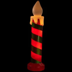 Lighted Striped Candle Blow Mold Outdoor Christmas Decoration - 40" -Winter Decor Store northlight jq95386 on20black 71410.1698252318
