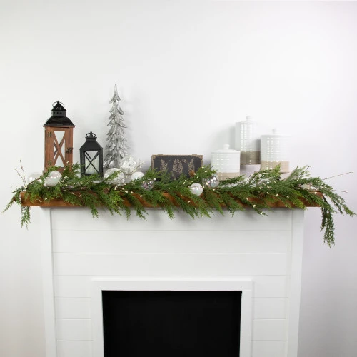 Northlight Real Touch™? Cypress And White Grape Berry Artificial Christmas Garland - 6' X 8" - Unlit 2 Northlight Real Touch™? Cypress And White Grape Berry Artificial Christmas Garland - 6' X 8" - Unlit - Image 2