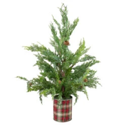 Northlight Real Touchâ„¢? Potted Iced Cedar Artificial Christmas Tree - 24" - Unlit