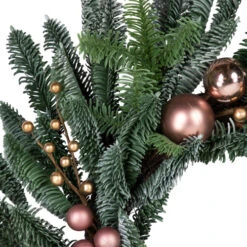 Northlight Rose Gold Ball Ornaments Artificial Christmas Wreath, 28-Inch, Unlit -Winter Decor Store northlight jy99516 02 02598.1701796959