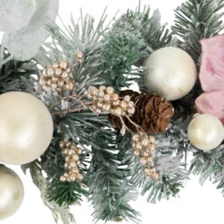 Northlight 6' Pink Floral And Ball Ornament Frosted Pine Artificial Christmas Garland -Winter Decor Store northlight jy99525 4 76741.1701796958