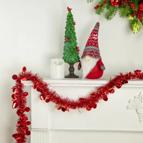 Northlight Tinsel And Polka Dot Commercial Christmas Garland - 50' X 2.5" - Red - Unlit 2 Northlight Tinsel And Polka Dot Commercial Christmas Garland - 50' X 2.5" - Red - Unlit - Image 2