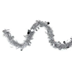Northlight Tinsel And Polka Dot Commercial Christmas Garland - 50' X 2.5" - Silver - Unlit