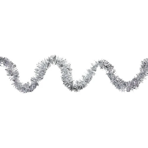 Northlight Commercial Tinsel Foil Christmas Garland - 50' X 2.5" - Silver - Unlit 1 Northlight Commercial Tinsel Foil Christmas Garland - 50' X 2.5" - Silver - Unlit