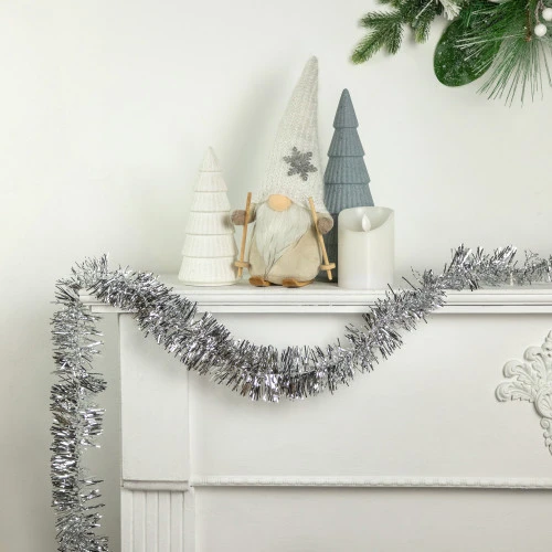 Northlight Commercial Tinsel Foil Christmas Garland - 50' X 2.5" - Silver - Unlit 2 Northlight Commercial Tinsel Foil Christmas Garland - 50' X 2.5" - Silver - Unlit - Image 2